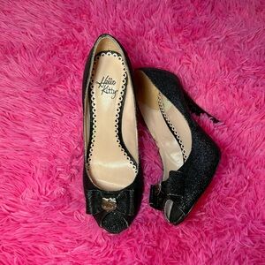 Hello Kitty Black Glittery Heels Size 9